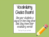 Vocabulary Choice Board and Brochure