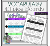 Vocabulary Choice Boards: Any Subject, Plenty of Ways to D