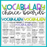 Vocabulary Choice Boards | Use With Any List of Words | Di