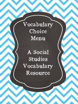 Preview of Vocabulary Choice Menu