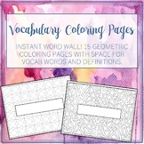 Vocabulary Coloring Pages