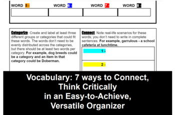 Preview of Vocabulary: Connect, Think Critically in an Easy-to-Achieve, Versatile Organizer