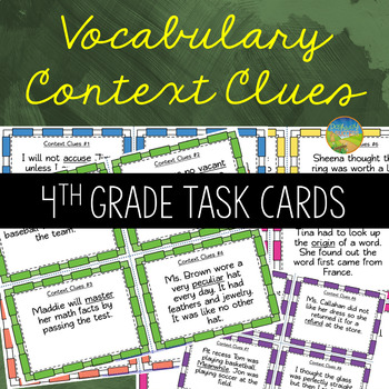 Preview of 4th Grade Context Clues Task Cards
