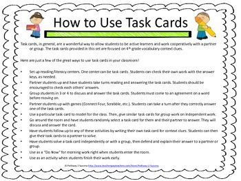 4th grade context clues task cards by pathway 2 success tpt