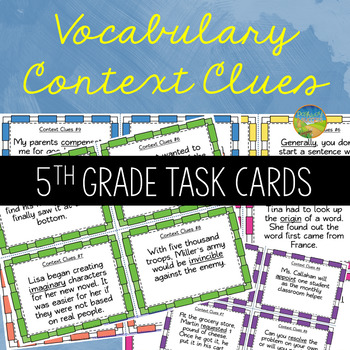 Preview of 5th Grade Context Clues Task Cards