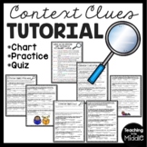 Vocabulary Context Clues Tutorial, Chart, Practice, Quiz, 