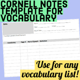 Vocabulary Cornell Notes Template for ANY Text! PDF form +