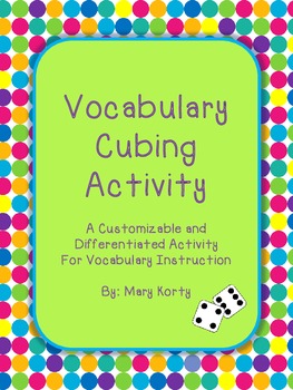 Preview of Vocabulary Cube Activity for Differentiated Centers