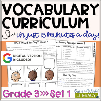 Preview of Vocabulary Curriculum Grade 3 - Set One - Digital & Print