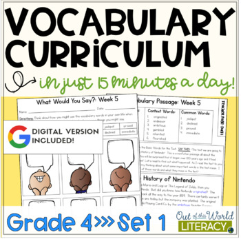 Preview of Vocabulary Curriculum Grade 4 - Set 1 - Digital & Print