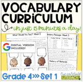 Vocabulary Curriculum Grade 4 - Set 1 - Digital & Print