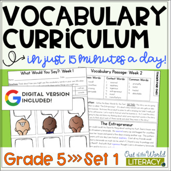 Preview of Vocabulary Curriculum Grade 5 - Set 1 - Digital & Print