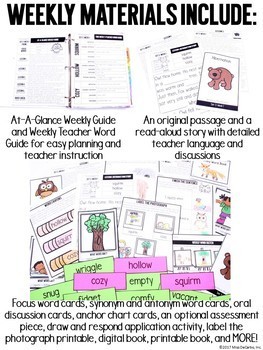 Kindergarten Vocabulary Curriculum YEAR-LONG BUNDLE by Miss DeCarbo