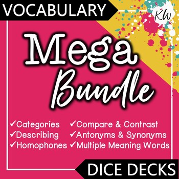 Preview of 6 Vocabulary Games: Categories, Compare & Contrast, Antonyms & Synonyms BUNDLE