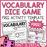 Vocabulary Dice Game | Free Printable & Digital Activity T
