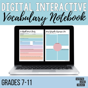 Preview of Vocabulary Digital Interactive Notebook - Use with ANY Vocab List