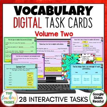 Preview of Digital Vocabulary Activities Google Classroom | Synonyms, Antonyms & Homonyms