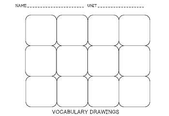 Vocabulary Drawing Boxes by Susan G Mitchell | TpT