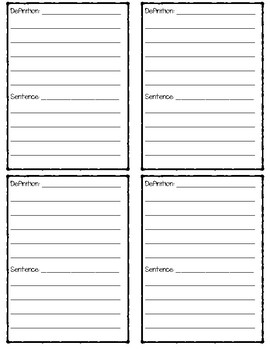 Vocabulary & Flash Card Template by 3rdGradeThings | TPT