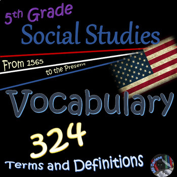 Preview of Vocabulary Flash Cards~STAAR~Terms & Definitions~1565-Now~Studies Weekly