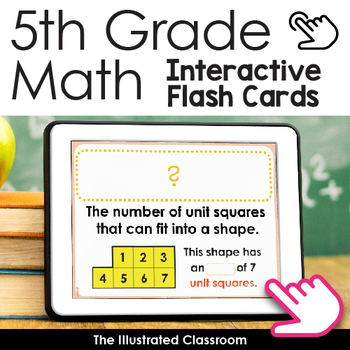 Preview of 5th Grade Math Vocabulary Interactive Flash Cards Digital Resource PPT Activity