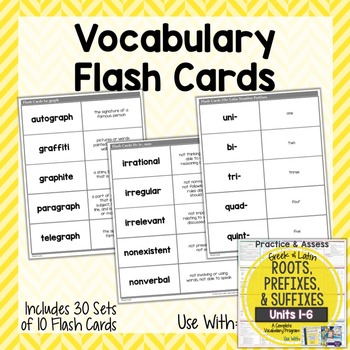 Preview of Vocabulary Flash Cards for Greek and Latin Roots Printables