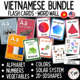 Vocabulary Flashcard, Word Walls BUNDLE - Bilingual Vietna