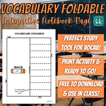 Preview of Vocabulary Foldable for Interactive Notebook (FREE!)
