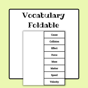 Preview of Blank Vocabulary Foldable - For all subjects