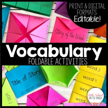 Preview of Vocabulary Foldable Activities EDITABLE | Print and Digital