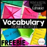 Vocabulary Foldable Activities Editable FREEBIE | Print an