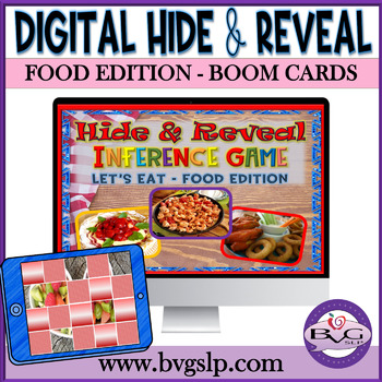 Preview of Vocabulary Food Edition Hide and Reveal Digital GAME Interactive BOOM CARDS