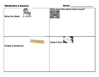 Four Square Vocabulary Activity (teacher made) - Twinkl