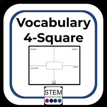 Vocabulary Four Square Template by STEM Adventures TpT