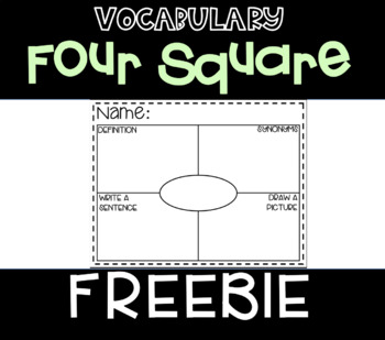 Vocabulary Four Square Template FREEBIE by Audrey Approves TPT