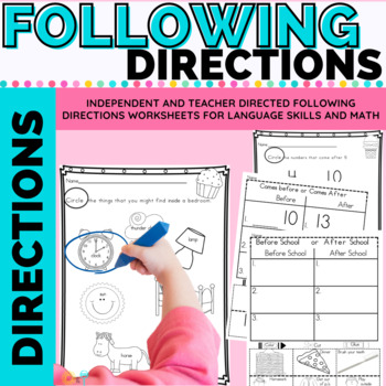 Preview of Following Directions | Listening Activities | Numbers | Vocabulary | First Grade