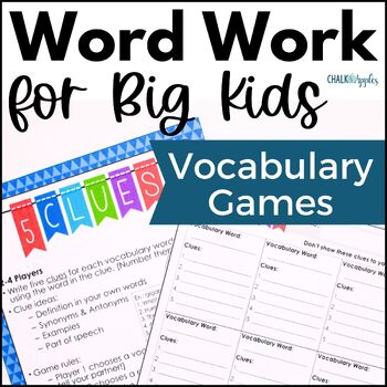 Vocabulary Games for Partners and Whole Group - Word Work for Big