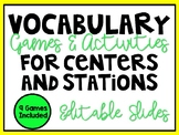 Vocabulary Games and Activities - Editable