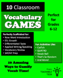 Vocabulary Games for High School and Middle School