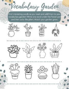 Preview of Vocabulary Garden Worksheet