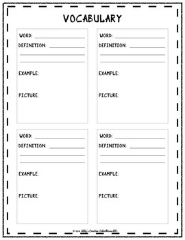 graphic organizer vocabulary template