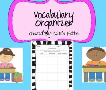 Preview of Vocabulary Graphic Organizer