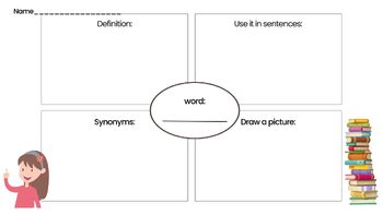 Preview of Vocabulary  Graphic Organizer