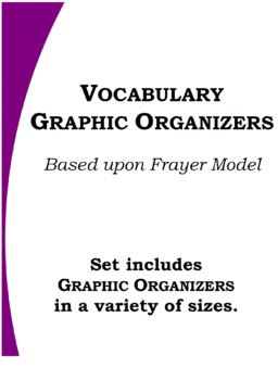 Vocabulary Graphic Organizer Set (based upon Frayer model ...