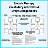 Middle & High School Speech Therapy Vocabulary Activities 