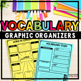 Vocabulary Graphic Organizers Word Work Activities and Tem