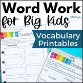 Vocabulary Graphic Organizers & Activities for Word Work C