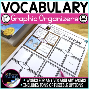 Preview of Vocabulary Graphic Organizers, Word Work Templates & Context Clues Activities