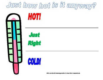 Preview of Vocabulary Graphic Organizers - for different temperatures