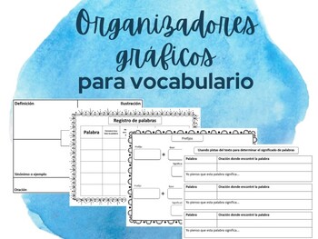 Preview of Organizadores gráficos para vocabulario (Vocabulary Graphic Organizers)